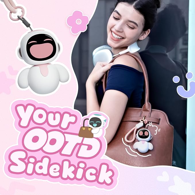 MIMO Aquamarine - Your Tiny AI Charm Robot with AI, and Matches Every Daily Outfit, Fun Electronic Pendant Toys, Gifts for Couples and Best Friends.