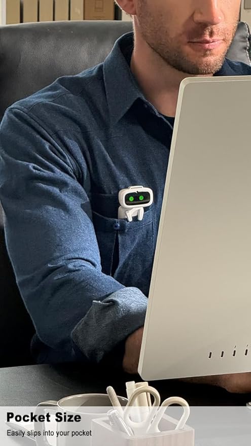 AIBI Pocket Pet – Wearable AI Companion | ChatGPT-Powered Robot with Voice Commands, Emotional Interaction, Singing & Dancing | Magnetic Portable Design | Ultra-Compact & Interactive