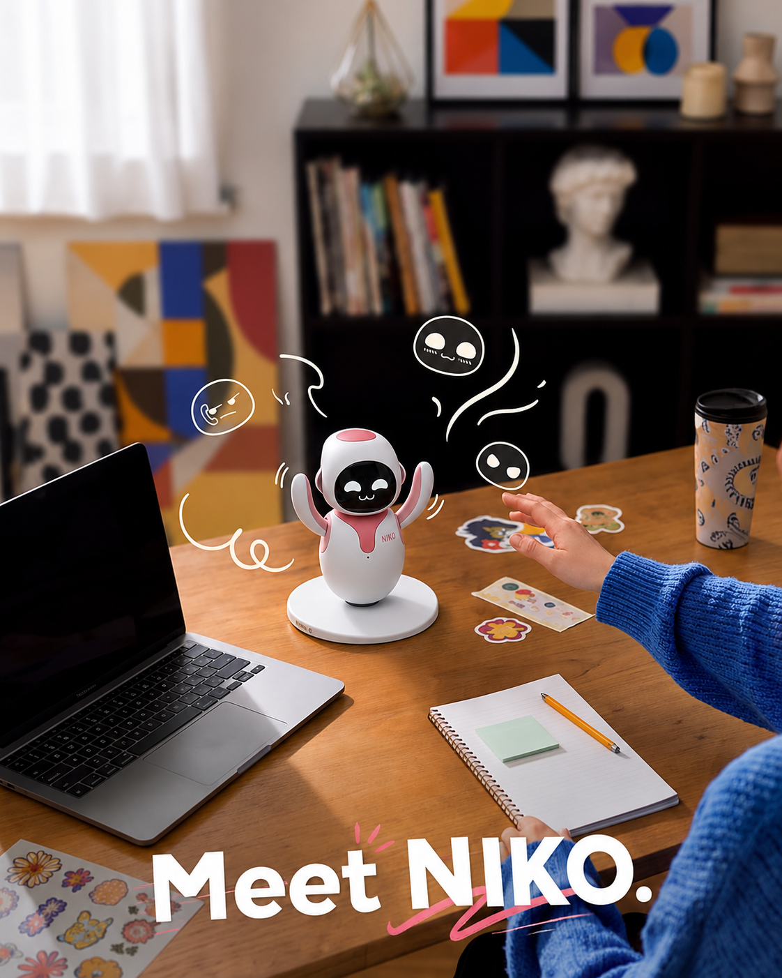 NIKO Interactive Robot Pet – Smart Electronic Companion Toy with Expressive Emotions, Interactive Touch Controls, Mini-Games & Fun Animations | Cute Desk Companion for Kids, Girls & Boys