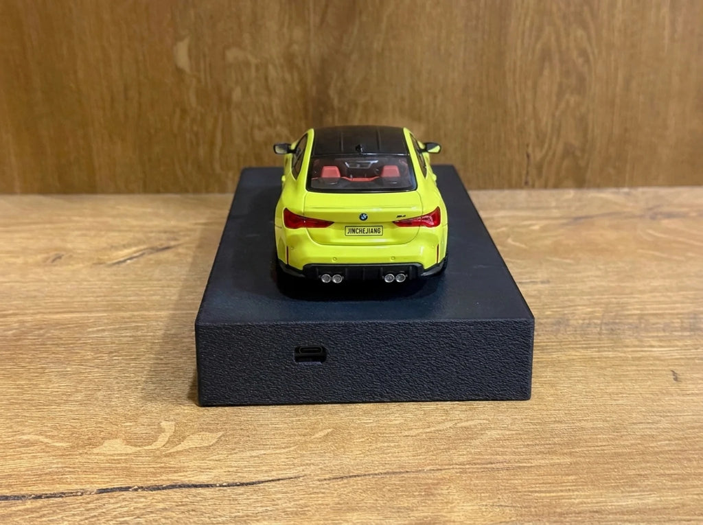 BMW M4 Alarm Clock — Real Engine Start Sound & LED Headlights | Handmade 1:24 Die-Cast